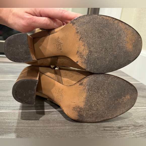 Valentino Rockstud Suede Block Heel Boots 37.5 - Picture 12 of 15